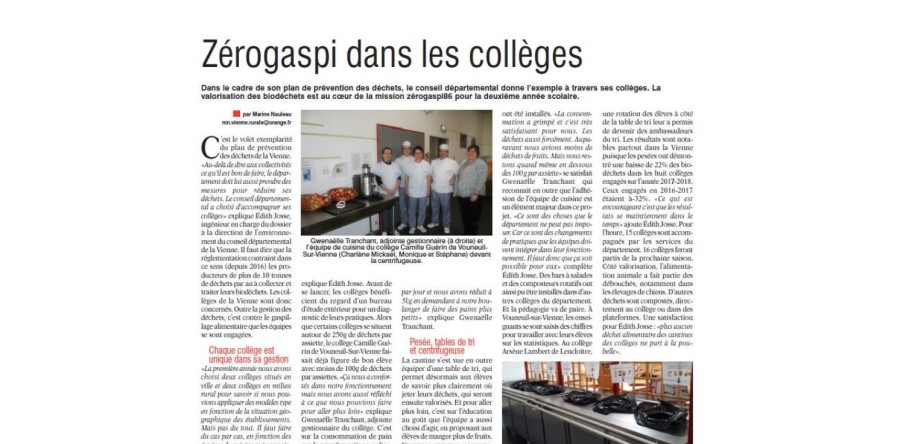 ZeroGaspi dans les collèges de la Vienne
